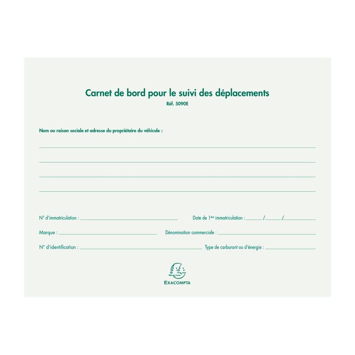 3130630050902-Exacompta - Carnet de bord pour le Suivi des déplacements - 14,8 x 19 cm-Avant-2