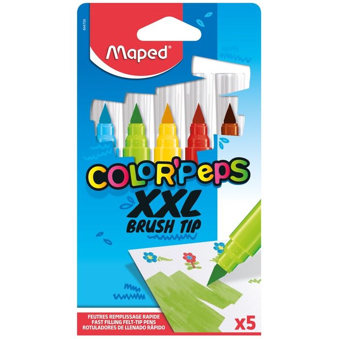 3154148447054-Maped Color'Peps Brush Tip - Pack de 5 feutres XXL--0