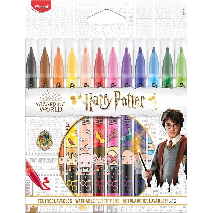 3154148454076-Maped Harry Potter - 12 Feutres décorés--0