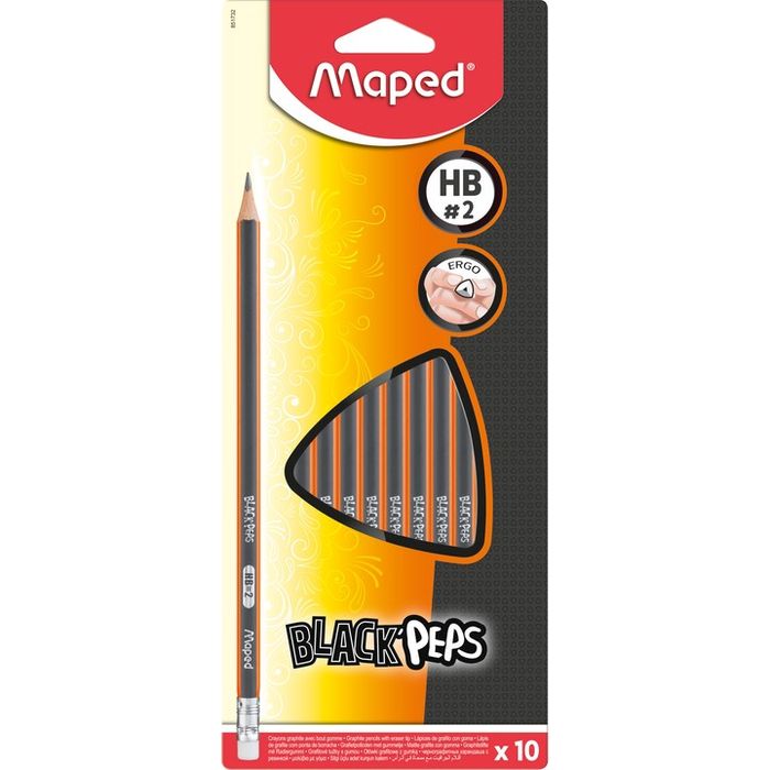 3154148517320-Maped Black'Peps - Pack de 10 crayons à papier - HB - 2,2 mm - embout gomme--0