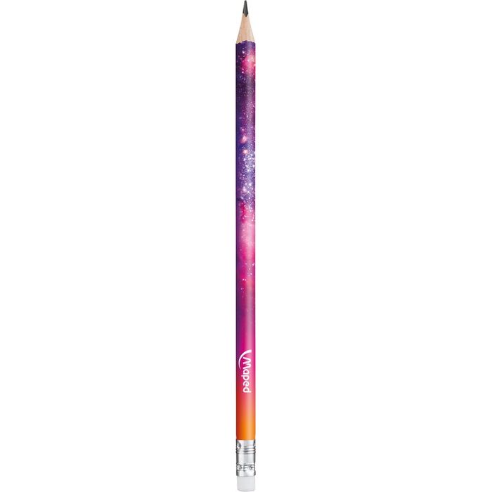 3154148518129-Maped Cosmic Teens - Crayon à papier HB - embout gomme--0