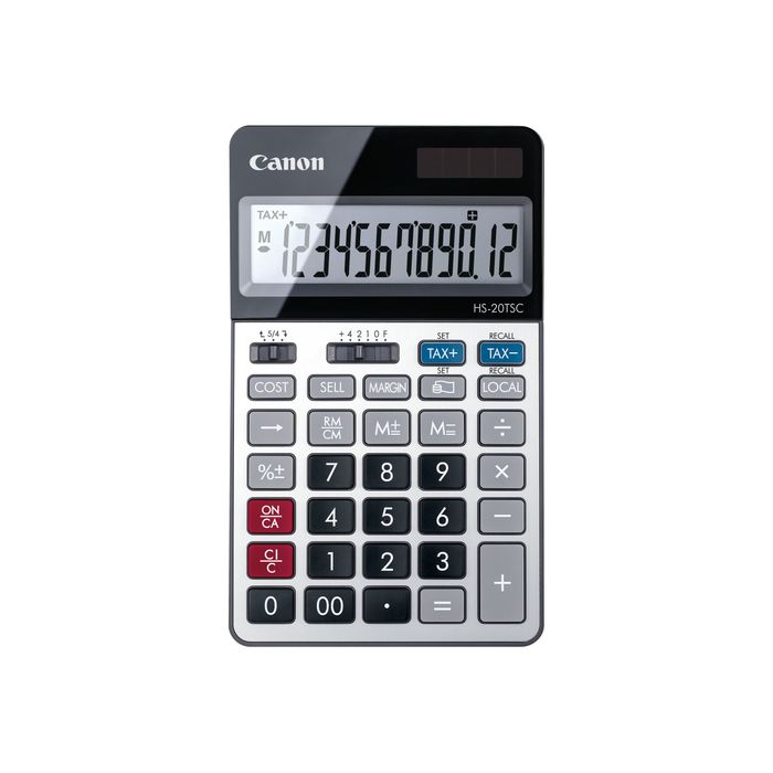 4549292104646-Calculatrice de bureau Canon HS-20TSC - 12 chiffres - alimentation batterie et solaire-Avant-1