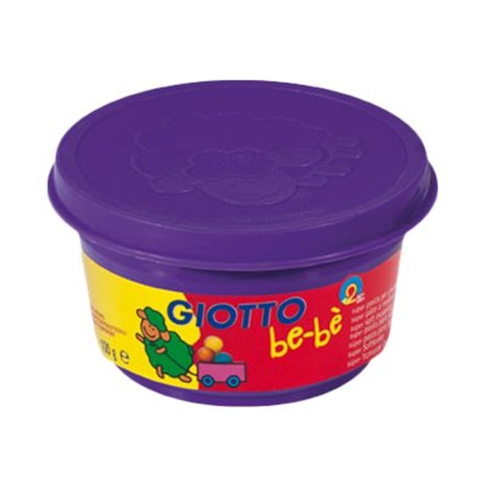 8000825464935-GIOTTO be-bè - pâte à modeler - 4 pots Jaune, Orange, Vert, Violet -100gr-Avant-3