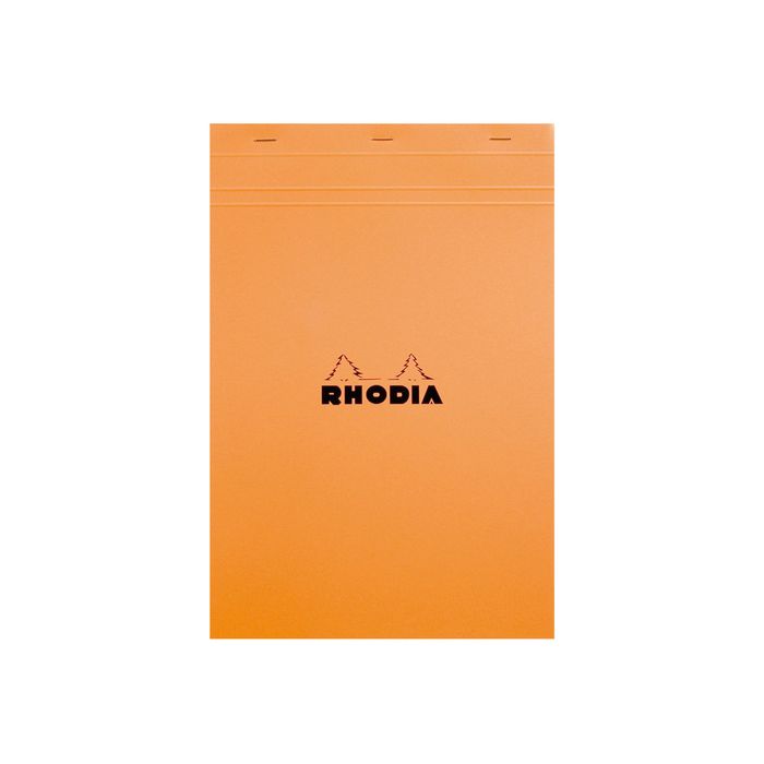 0113037920194-Rhodia - Pack de 5 Blocs notes - A4 + - 80 pages - petits carreaux - 80g - orange-Avant-0