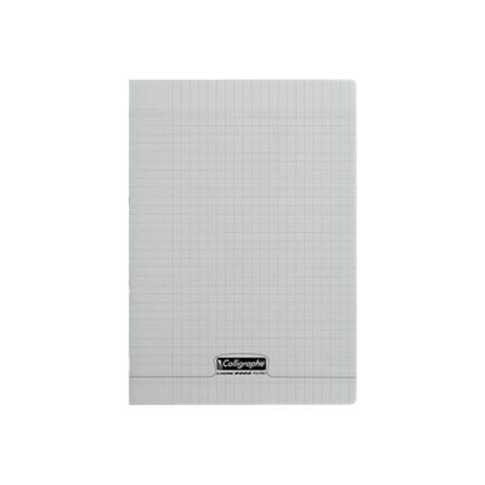 3210330181363-Calligraphe 8000 - Cahier polypro A4 (21x29,7 cm) - 96 pages - grands carreaux (Seyes) - gris-Avant-0