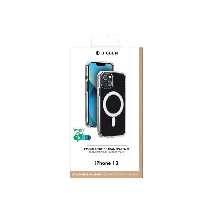 3571211464716-Bigben - coque de protection pour Iphone 13 - compatible MagSafe - transparent-Avant-1