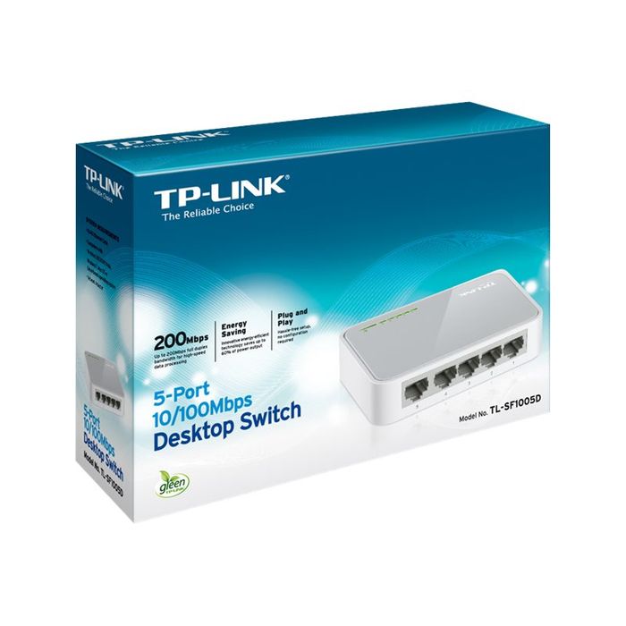 6935364020064-TP-Link TL-SF1005D - Switch de bureau 5 ports 10/100 Mbps-Angle gauche-5