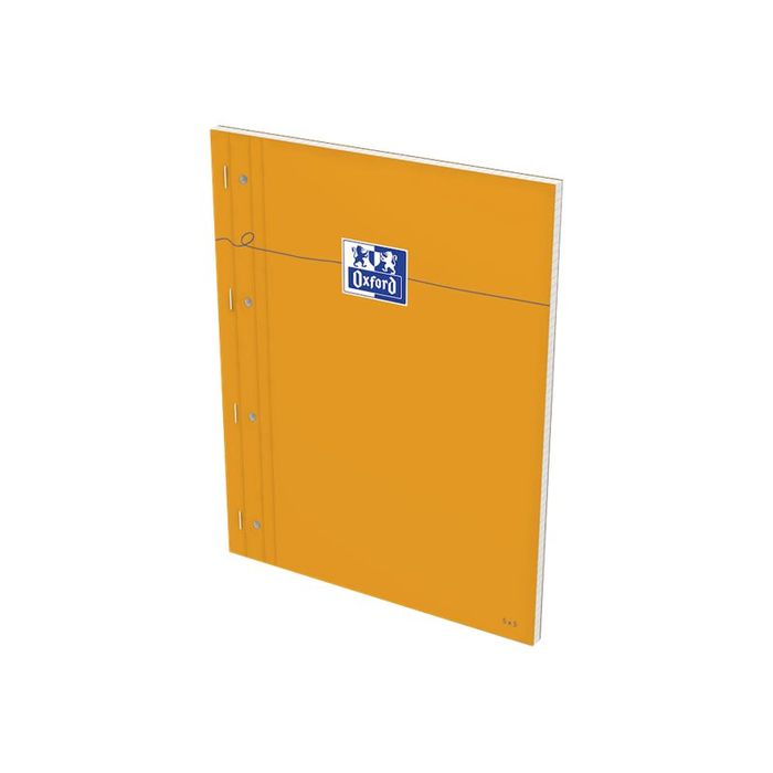 3020121062883-Oxford - Bloc notes - A4 - 160 pages - grands carreaux - perforé - orange-Angle droit-2