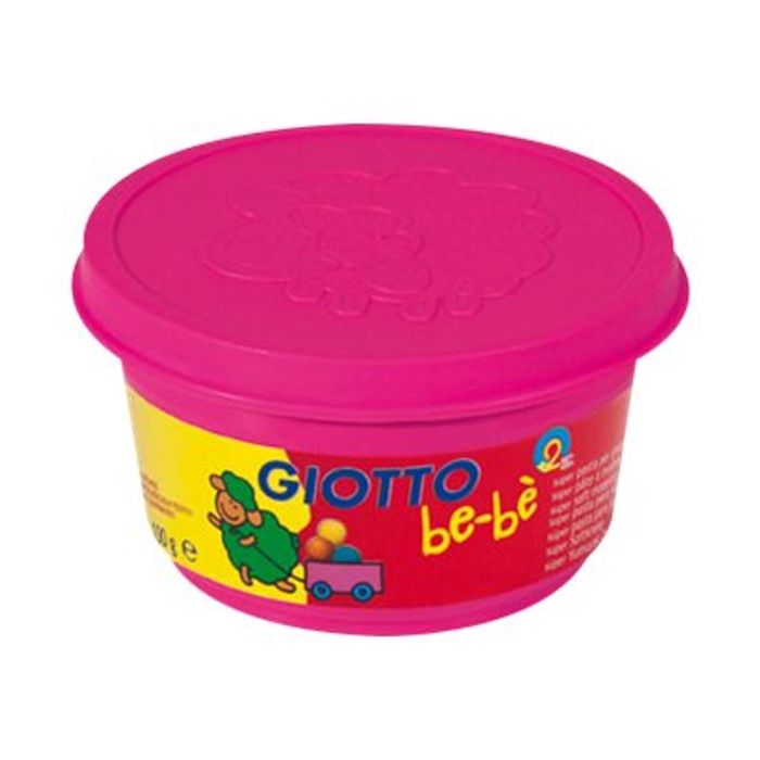 8000825464928-GIOTTO be-bè - pâte à modeler - 4pots Jaune, Rose, Rouge, Vert - 100gr-Avant-0