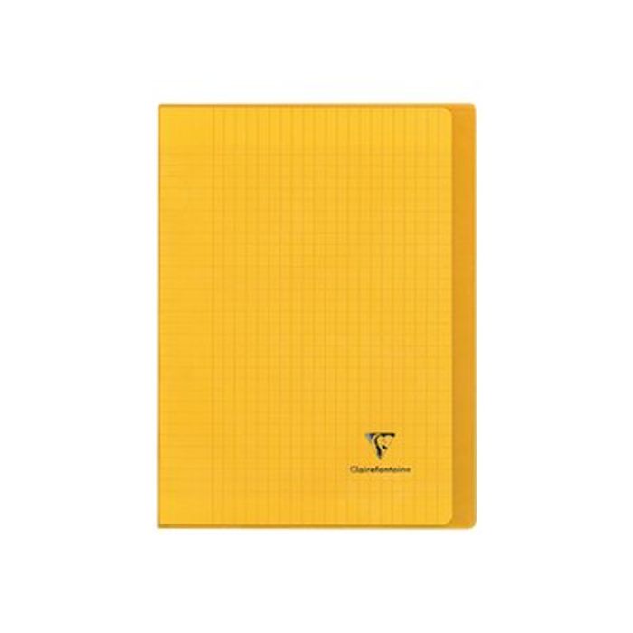 3037929814064-Clairefontaine Koverbook - Cahier polypro 24 x 32 cm - 96 pages - grands carreaux (Seyes) - jaune-Avant-1