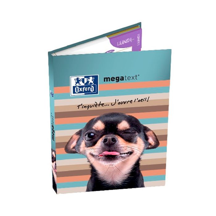 3147281911209-Cahier de textes Oxford Funny Pets - Megatext® - 15 x 21 cm - différents modèles disponibles - Hamel--3