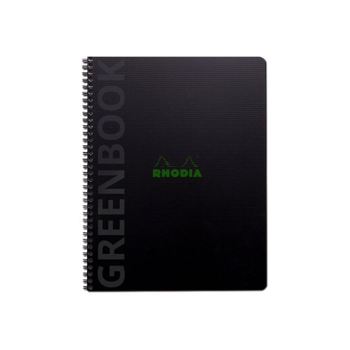 3037921199121-RhodiActive Greenbook - Cahier à spirale 100% recyclé - A4+ (22,5 x 29,7 cm) - 160 pages 90 g/m² - petits ca-Avant-0