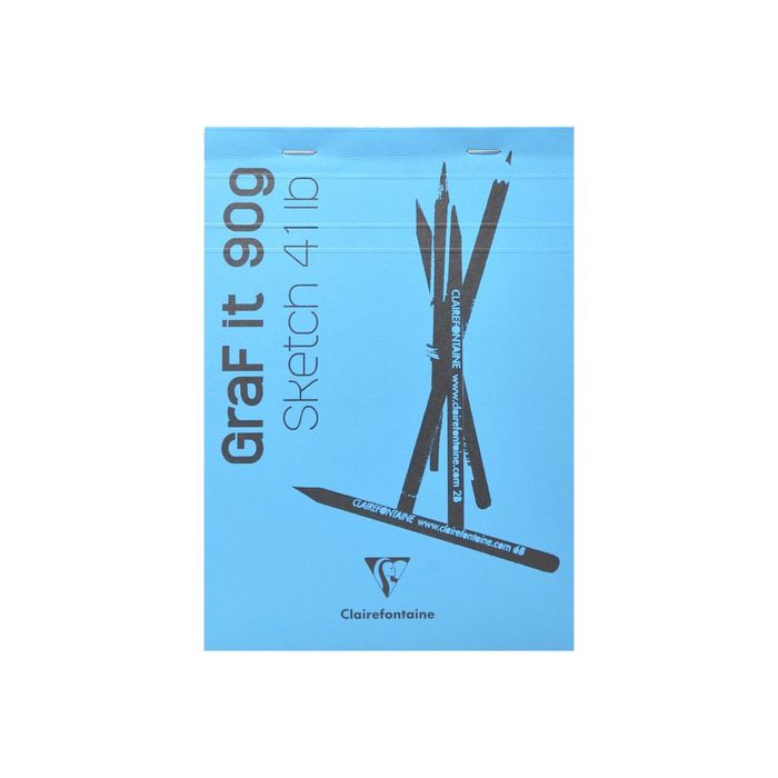 3329680966190-Clairefontaine Graf It - Carnet de croquis - 80 feuilles - A6 - 90 gr - blanc-Avant-0