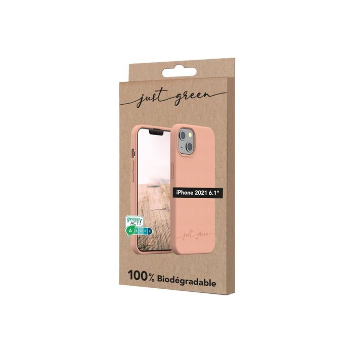 3571211463948-Just Green - coque de protection pour Iphone 13 - corail-Angle droit-4