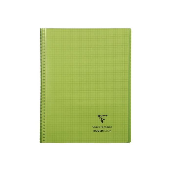 3037923866014-Clairefontaine Koverbook - Cahier à spirale polypro 24 x 32 cm - 160 pages - petits carreaux (5x5 mm) - disponible dans-Avant-4