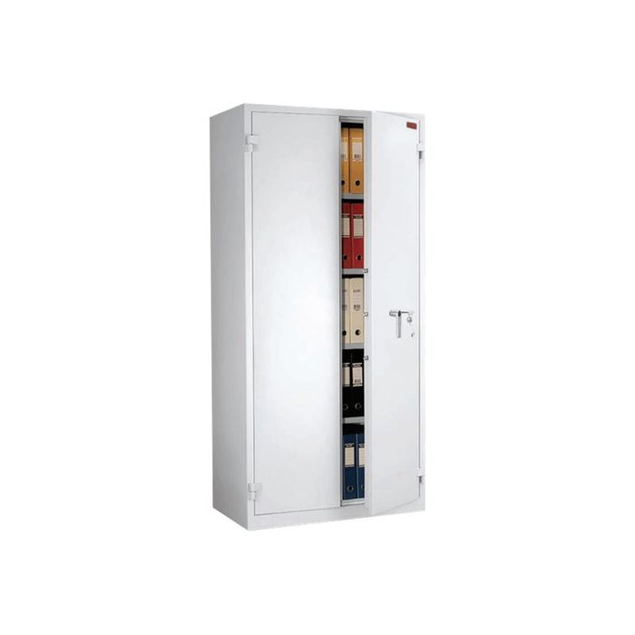 3700092256299-Reskal BM1220 - Armoire forte 349L - à clé - acier blanc-Angle gauche-0