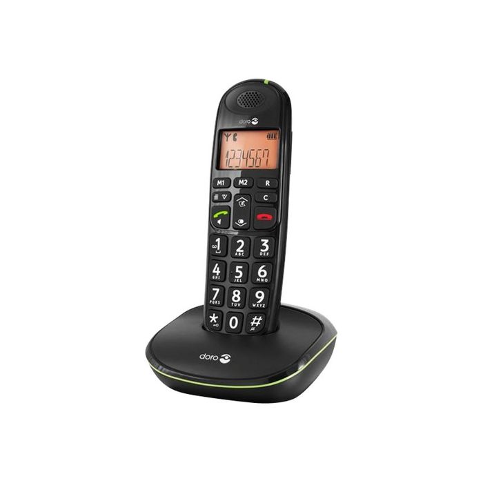 7322460055400-Doro PhoneEasy 100w - téléphone sans fil  - noir-Angle droit-0