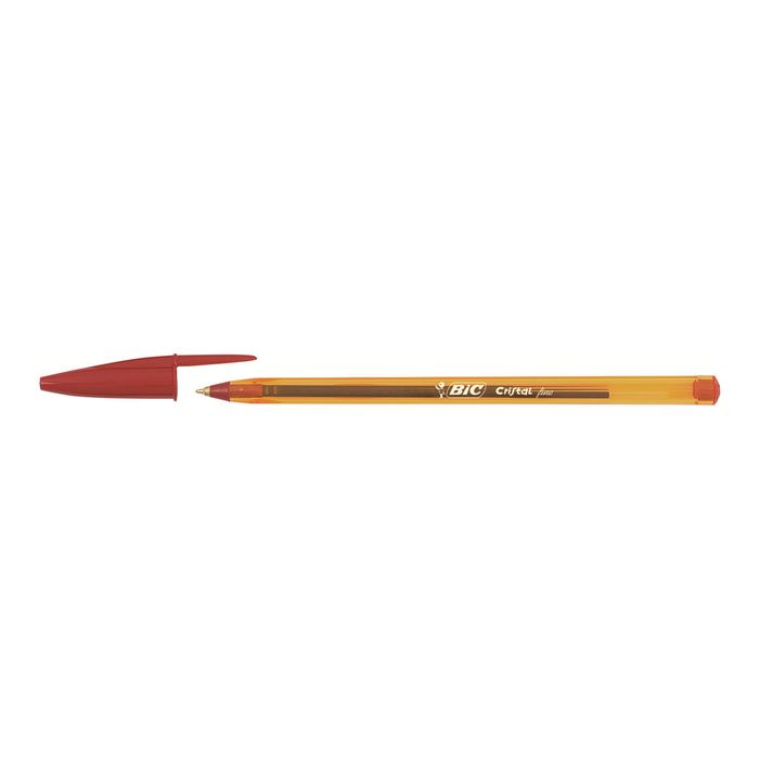 3086123134379-BIC Cristal Fine - 50 Stylos à bille - rouge-Angle gauche-2