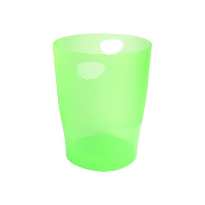 9002493037106-Exacompta Ecobin - Corbeille à papier 15L - vert pomme translucide-Angle gauche-1