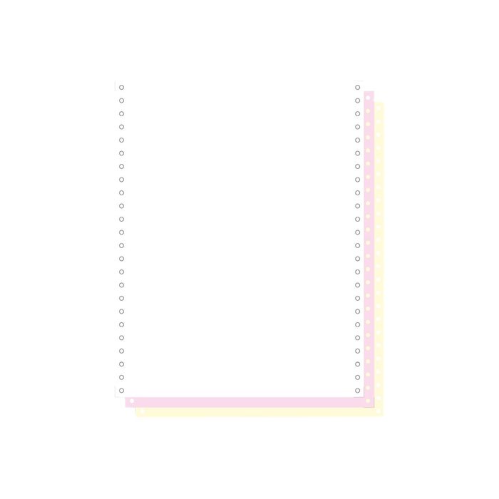 3130630625230-Exacompta - Papier listing blanc/rose/jaune - 1000 feuilles 240 mm x 12" - bandes Caroll détachab-Avant-0