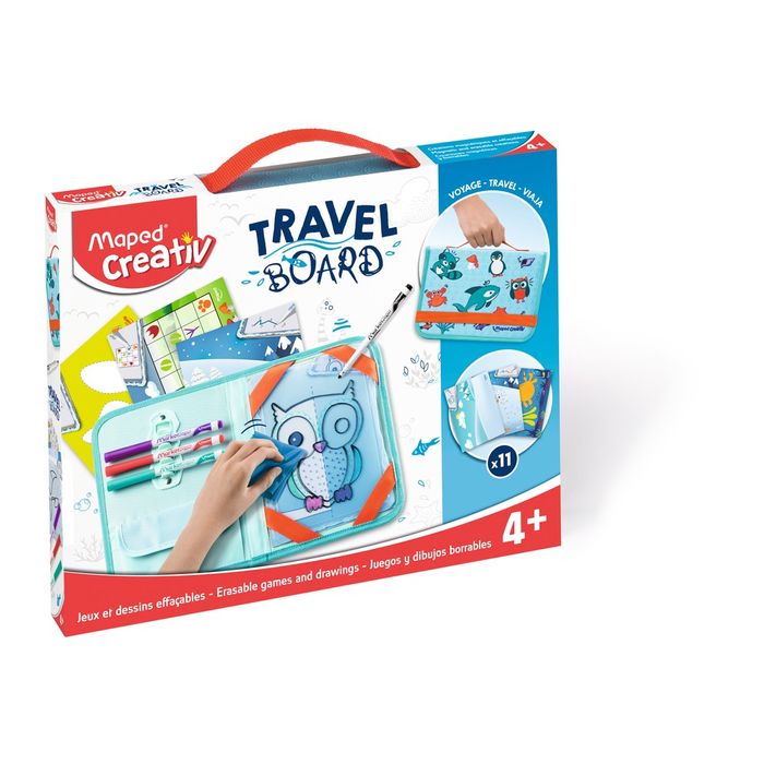 3154149693108-Maped Creativ Travel Board - Kit ardoise voyage animaux - jeux effaçables--0