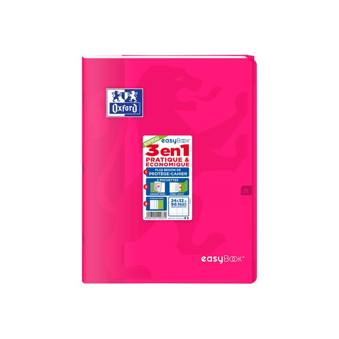 3020120120379-Oxford EasyBook - Cahier polypro 24 x 32 cm - 96 pages - grands carreaux (Seyes) - disponible dans-Avant-3