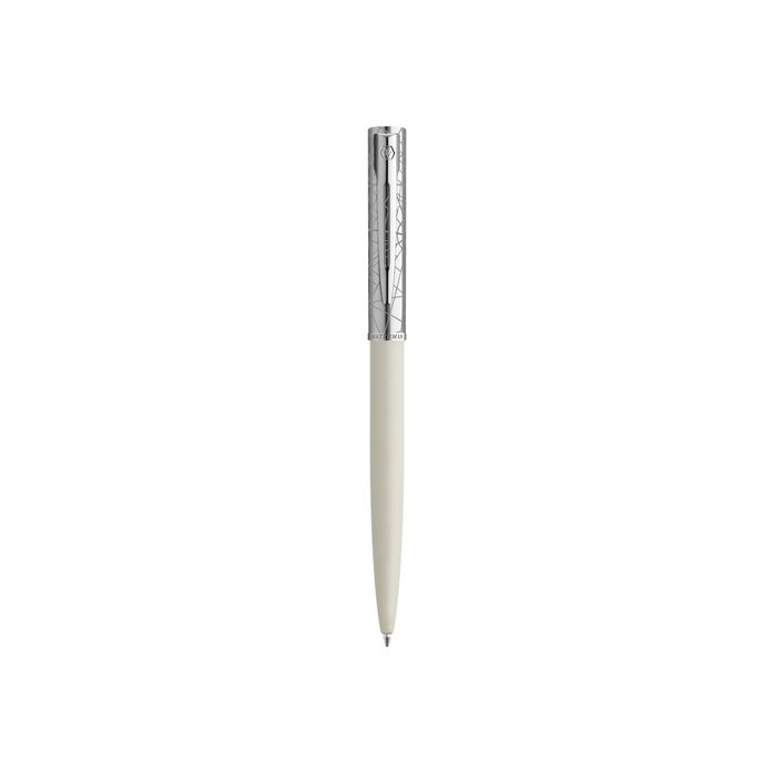 3026981745171-Waterman Allure Deluxe - Stylo à bille capuchon chromé - blanc-Angle gauche-0