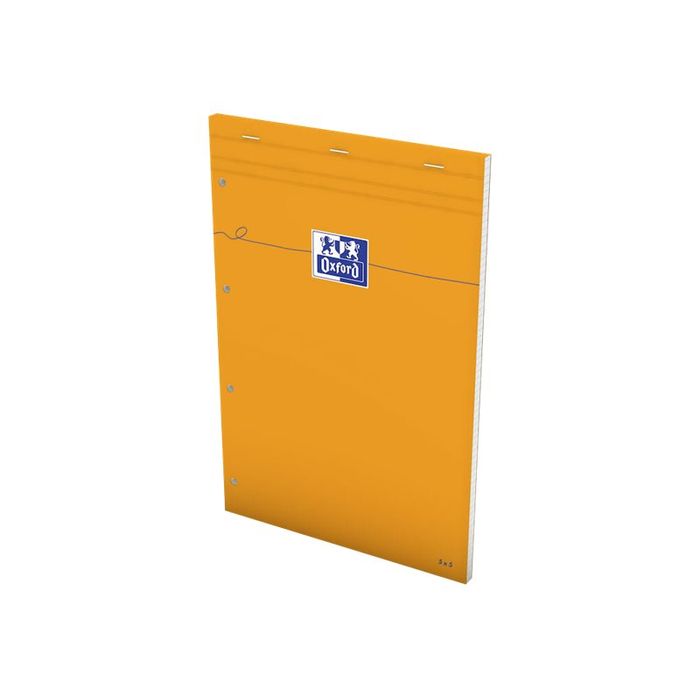 3020121062838-Oxford - Bloc notes - A4 + - 160 pages - petits carreaux - 80G - perforé - orange-Angle droit-1