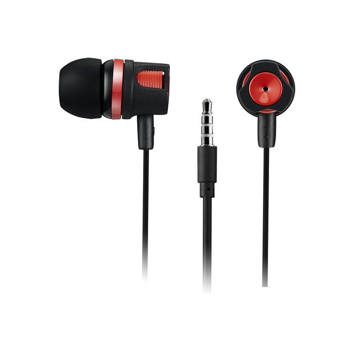 5291485002886-CANYON Kit main libre - Ecouteurs filaire avec micro - intra-auriculaire - noir/rouge -Avant-0