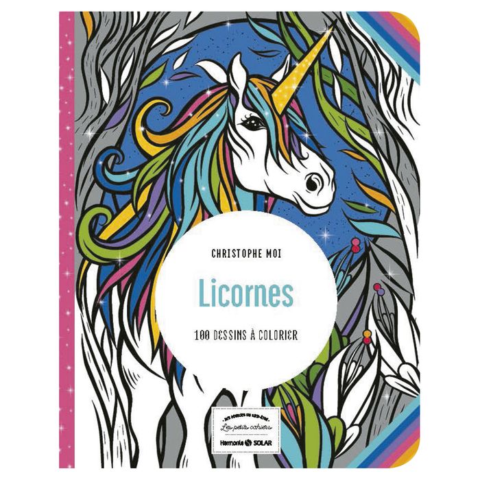 9782263160615-Licorne - 100 dessins à colorier - Les petits cahiers aux sources du bien-être--0