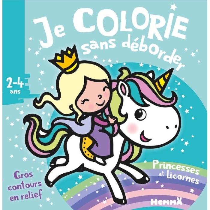 9782508044915-Je colorie sans déborder (2-4 ans) - Princesses et Licornes--0