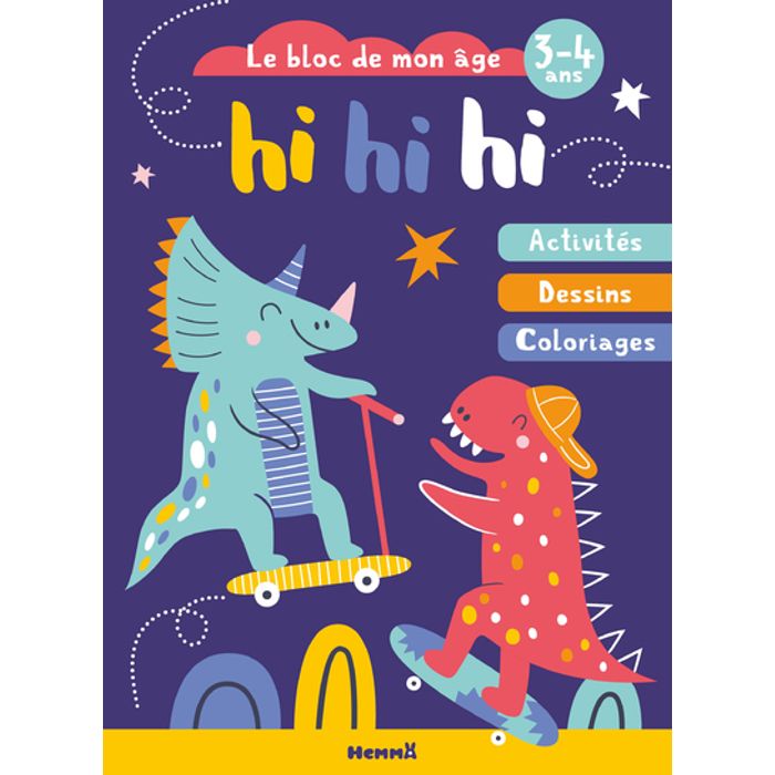 9782508054174-Hi hi hi (3-4 ans) - Dinos - Activités, Dessins, Coloriages--0