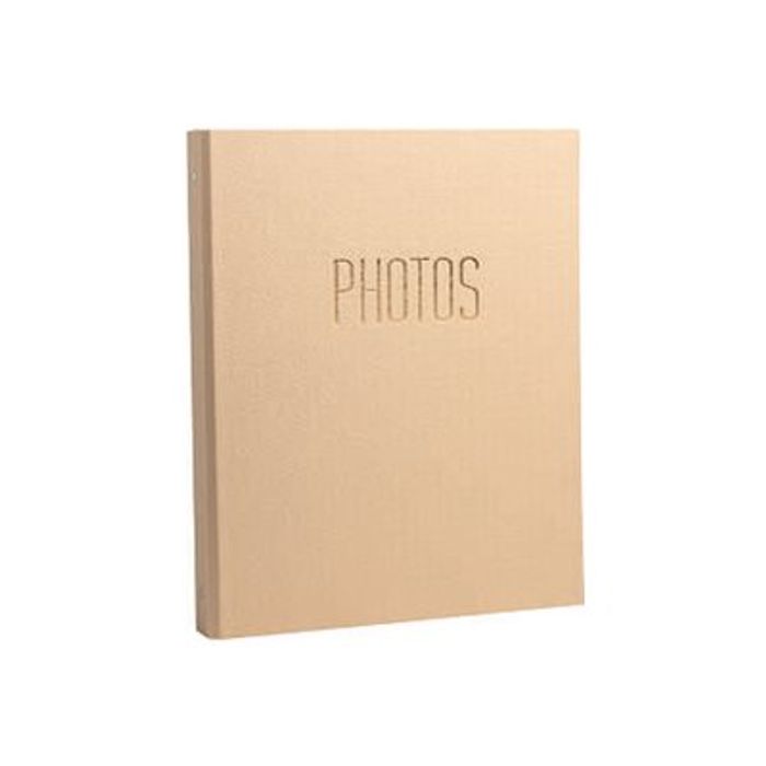 3130630176022-Exacompta OfficeByMe - Album photo classeur - 60 pages noires - beige-Angle gauche-0