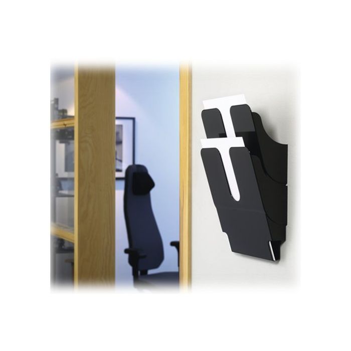 7318089008064-Durable Flexiplus - Trieur mural porte-document - 2 cases A4 vertical - noir-Angle droit-1