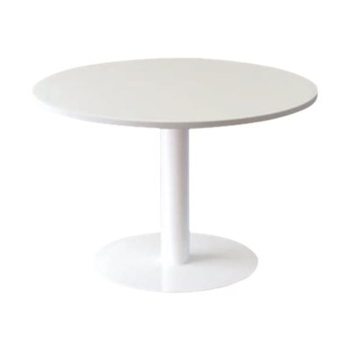 3660141222012-Table ronde EASYDESK - diamètre 115 x H75 cm - plateau blanc-Avant-0