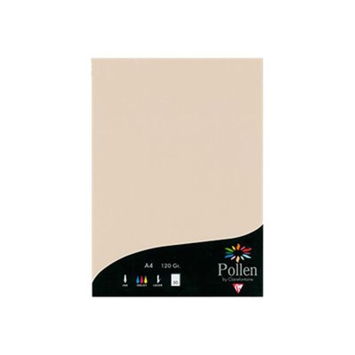 3329680420401-Pollen - 50 Feuilles papier couleur - A4 (21 x 29,7 cm) - 120 g/m² - ivoire-Avant-0