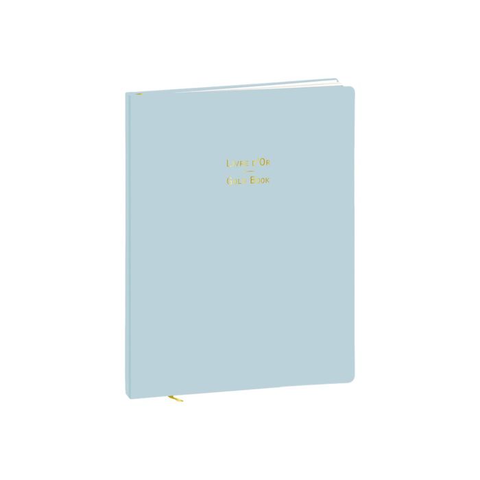 3371010446988-Quo Vadis - Livre d'or - 21 x 27 cm - bleu glacé-Angle gauche-0