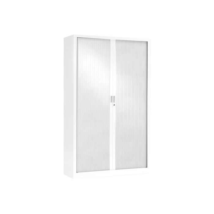 3219095800007-Armoire haute monobloc à rideaux GENERIC - 198 x 120 x 43 cm - blanc-Angle gauche-0