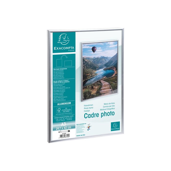 3130630837589-Cadre photo Exacompta - 29,7 x 42 cm (A3) - aluminium-Angle gauche-3