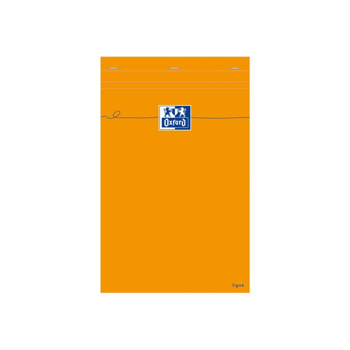 3020121062869-Oxford - Bloc notes - A4 + - 160 pages - ligné - 80G - perforé - orange-Avant-0