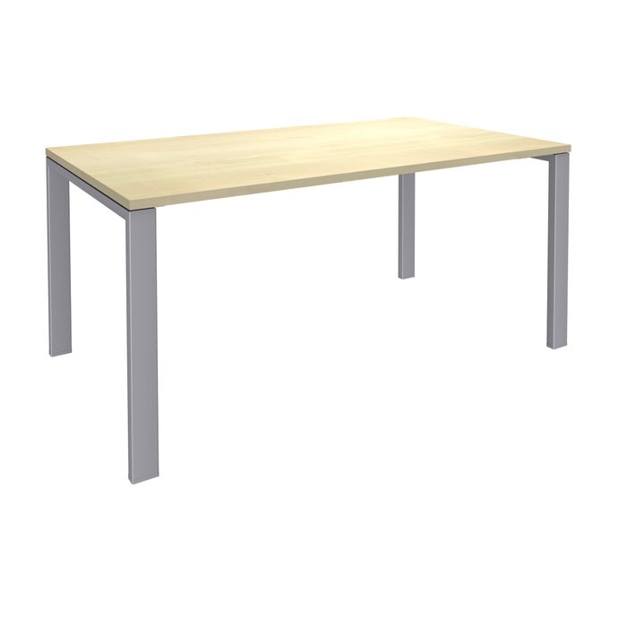 0404000120957-Bureau simple IRIS - L160 cm - Plan de départ - Pieds aluminium - plateau imitation Erable--0