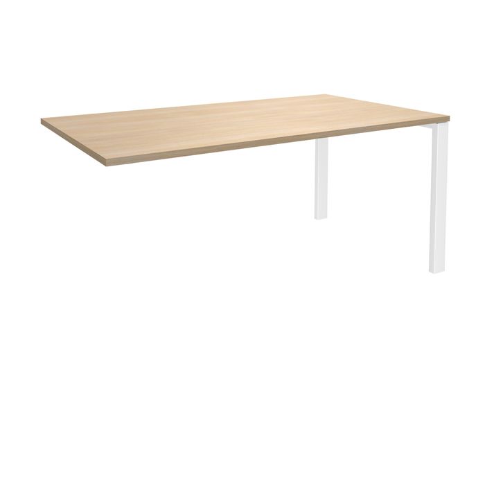 0404000121206-Bureau simple IRIS - L140 cm - Plan suivant - Pieds blanc - plateau imitation Chêne clair--0