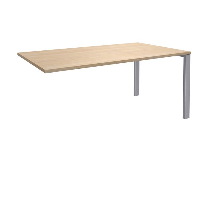 0404000121213-Bureau simple IRIS - L140 cm - Plan suivant - Pieds aluminium - plateau imitation Chêne clair--0