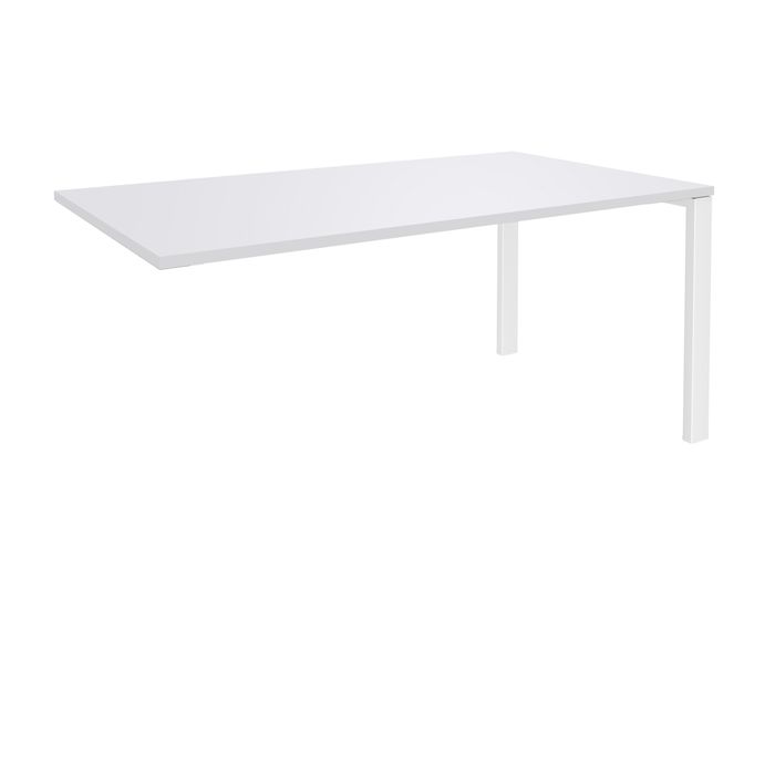 0404000121107-Bureau simple IRIS - L120 cm - Plan suivant - Pieds blanc - plateau Blanc perle--0