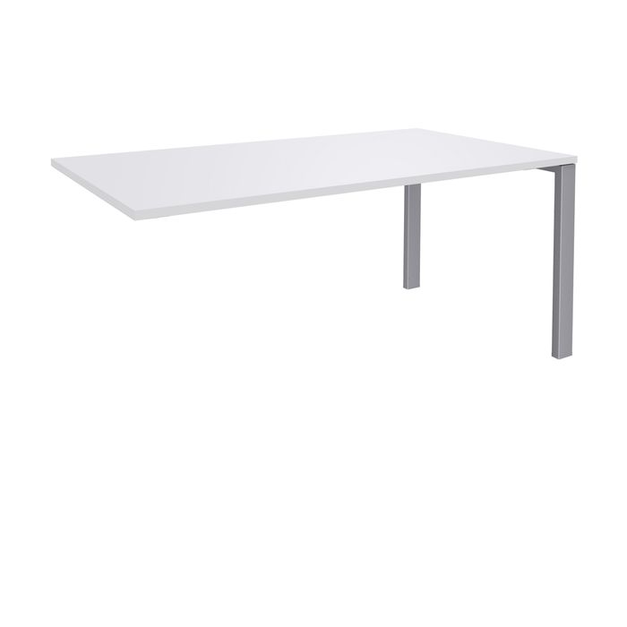 0404000121350-Bureau simple IRIS - L160 cm - Plan suivant - Pieds aluminium - plateau Blanc perle--0