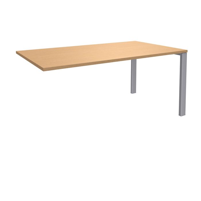 0404000121374-Bureau simple IRIS - L160 cm - Plan suivant - Pieds aluminium - plateau imitation Hêtre--0