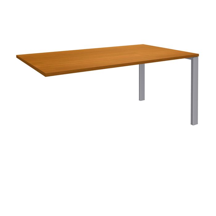 404000121275-Bureau simple IRIS - L140 cm - Plan suivant - Pieds aluminium - plateau imitation Merisier--0