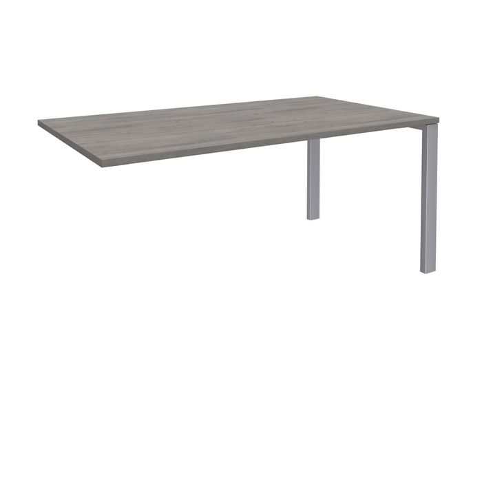 0404000121299-Bureau simple IRIS - L140 cm - Plan suivant - Pieds aluminium - plateau imitation Chêne gris--0