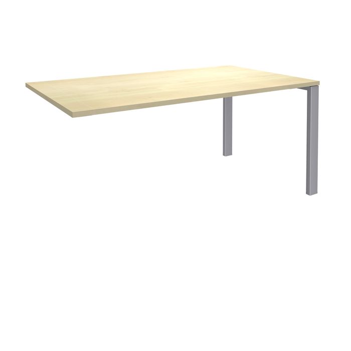 0404000121435-Bureau simple IRIS - L160 cm - Plan suivant - Pieds aluminium - plateau imitation Erable--0