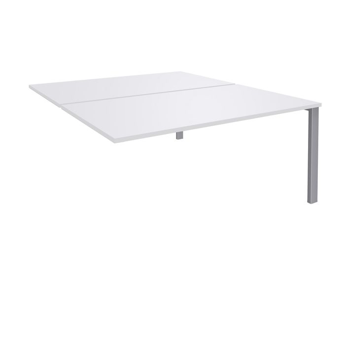 0404000122432-Bureau Bench IRIS - L180 cm - Plan suivant - Pieds aluminium - plateau Blanc perle--0